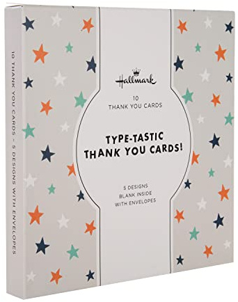 Hallmark Biglietti di ringraziamento – Confezione multipla di 10 in 5 disegni contemporanei