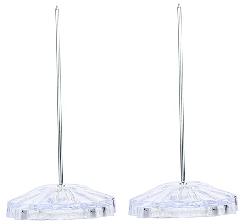 VILLFUL Soporte para Recibos Transparente 2 Piezas Antideslizante Base Redonda para Oficina Restaurante y Escritorio