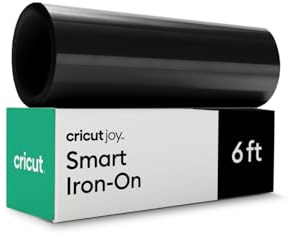 Cricut Joy Smart HTV Heat Transfer Vinyl | Black | 1.8 m | HTV Heat Transfer Roll | Iron-On Vinyl for Fabric & T-Shirts | Compatible with All Cutting Machines