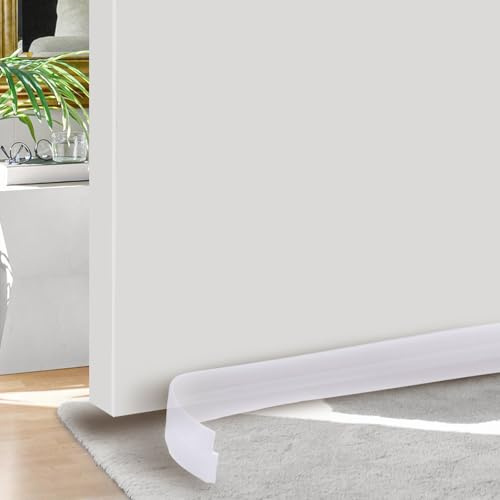 PATIKIL Bande De Porte Anti-Courant D'Air,3.3FT Bande En Silicone Sous La Porte De Porte Anti-Intempéries Adhérence Isolant Bloqueur De Porte Anti-Bruit,Transparent (2 Pouces De Large)