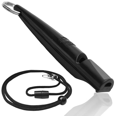tiyiyok Fischietto Ultrasuoni per Cani Professionale, Fischietto per Cani da Riporto, 80mm Cordino, Ideale per Addestramento a Distanza e Richiami Efficaci (Nero)