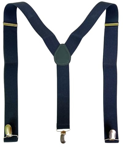 HISUNBEN Bretelles pour homme, 3,5 cm de large, bretelles robustes avec clips en métal solides, bretelles élastiques ajustables pour pantalon, taille unique pour hommes et femmes, affaires, mariage