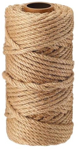 Corda in sisal per tiragraffi per gatti 328FT/100M Extra lunga naturale per tiragraffi Corda in sisal 6MM di spessore antigraffio iuta fai da te per, riparazione di ricambio per alber