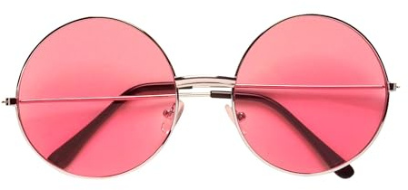 W WIDMANN MILANO Party Fashion - Brille 70er Jahre, mit farbigen Gläsern, Hippiebrille, Schlagerstar, Fasching