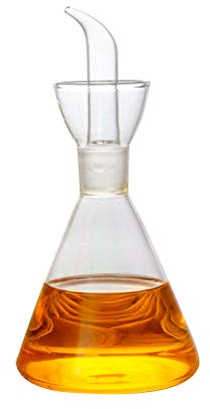 BESTonZON Glass Oil Cruet, 250ml Kitchen Olive Oil Dispenser with No Drip Bottle Spout, Glass Olive Dispenser Bottle Small Decanter, Pourer Kitchen Tool for Soy Sauce Vinegar Sauce