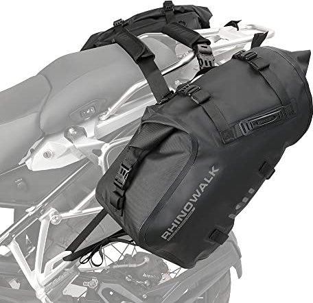 Rhinowalk Motorcycle Saddle Bags Waterproof Anti-Vibration Motor Side Bags Shoulder Bag Motorbike Panniers 48L(24Lx2) for Most Adventure and Sport Bike Motorcycle Racks, 1 Pair