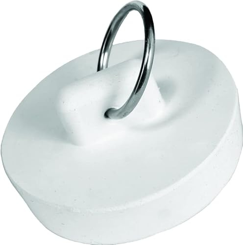 Rocky Mountain Goods 1-3/4 Premium Rubber Drain Stopper - White Stain-Resistant Rubber - Metal Ring for Easy Removal - Can be Used for Indoor and Outdoor Sinks