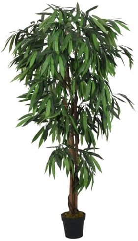 vidaXL Konstväxt mangoträd 300 blad 80 cm grön