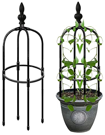 Torre Obelisco Enrejado de jardín - Soporte para plantas trepadoras al aire libre, Soporte para flores en maceta | Soporte para plantas trepadoras Estante para plantas trepadoras Marco de torre de