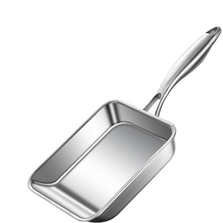 Padelle antiaderenti, Padella in acciaio inossidabile a 3 strati, Padella quadrata antiaderente, Padella in ferro profondo, Pentole antiaderenti per cucina, Padella resistente per uova