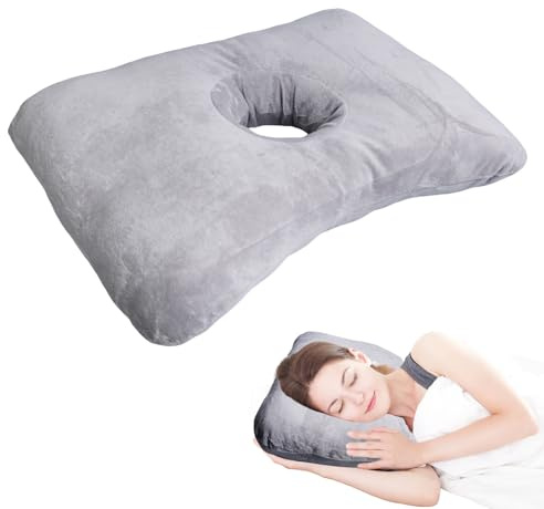Sporgo Piercing cuscino con foro: piercing per orecchio contro mal d'orecchio, cuscino per chi dorme sul fianco, cuscino per orecchie, piercing per dormire, per alleviare il dolore nell'orecchio