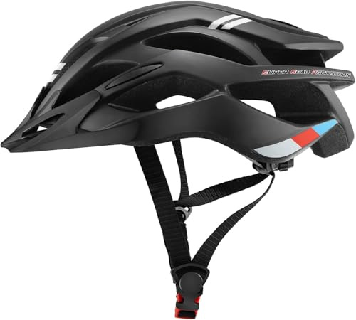 Casco da bicicletta, mountain bike, casco da città, unisex, misura regolabile, traspirante, per mountain bike, per uomo e donna (52-62 cm)
