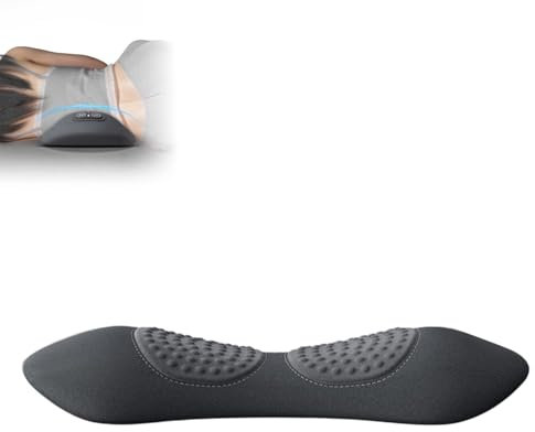 Smooth Spine Triple Fusion Back Massager with Traction, Vibration & Heat, for Deep Tissue Relaxation for Back, Neck, Shoulders & Legs, ortable Electric Massage Cushion (Black)