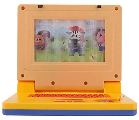 Generic Computadora Portátil de Aprendizaje para Niños, Computadora de Aprendizaje de Simulación para Niños y Niñas para el Temprano (Ratón retráctil Amarillo)