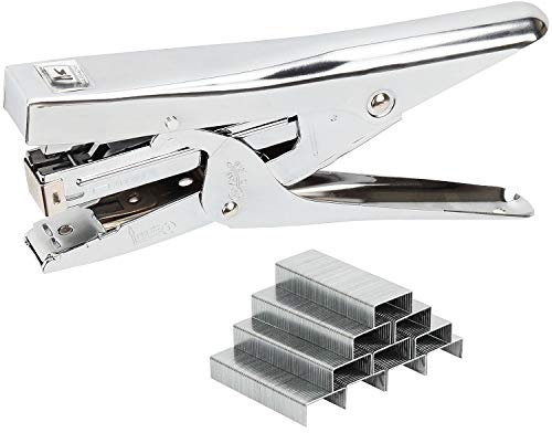ASelected Heftgerät Metall Heftzange 24/6 mit 3000 Tacker Büro Heftklammern Hefter Büro Heftzange 24/6 Für Zuhause, Schule, Lager, handgefertigt, kein Marmeladen