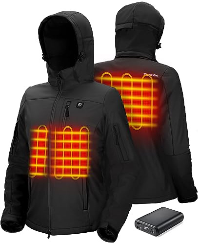 TIDEWE Heated Jacket for Women with Battery Pack, Hunting Coat (Black, Size L)