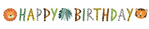 Amscan 9909353 Get Wild Animals Birthday Party Letter Banner, Multicolor, 1.8 M