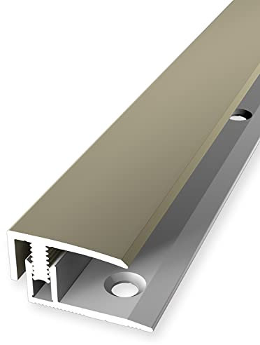 PROVISTON | Profilé de finition stratifié | Largeur 21 mm | Niveau de rattrapage 7-12 mm | Longueur 900 mm | Aluminium | Profilé d'arrêt | Couleur sablé | 1 pièce