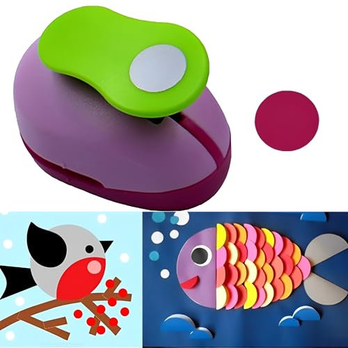 CINY Punch Rundes Prägegerät, Papierstanzer Scrapbook Paper Punchers, Circle Craft Punches Runde Zufällige Farbe, Rund DIY-Alben Grußkarten（1 Stück Durchmesser 9mm）