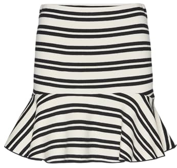 VERO MODA Vmgold NW Skater Skirt Falda, Negro/Detalle: w. Abedul, L para Mujer