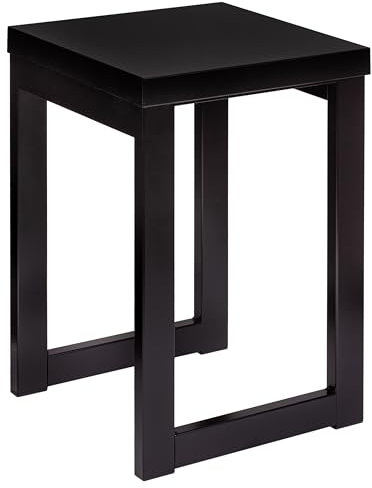 specwood Hocker Holz LOFT, Barhocker Holz, Blumenhocker mit Metallgestell, Sitzhocker 30x30x46 cm, Duschhocker Modern, Küchenhocker, Barstühle, Tresenhocker