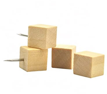 Operitacx 100St Pinnwand-Pin Würfel-Drucknadel Foto-Pinnnadel Wandstecknadel dekorative Stecknadel drinnen schmücken Schwarzes Brett Reißzwecke Büro Karte Bambus