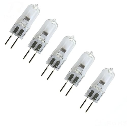UGEFKMQ Bombilla Transparente De Cápsulas G5.3 Bombillas Halógenas G5.3 De 24 V, 20 W, 50 W, 100 W, Base De 2 Pines, Regulable, Blanco Cálido,20W,5 Piezas