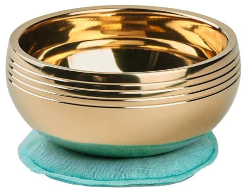 moses. Omm for you Klangschale Moon 8 cm | Klangschale mit Holz-Klöppel und Kissen | Aus gegossenem Metall | in einer Geschenkbox