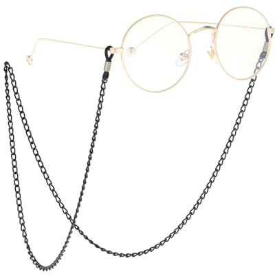 AORHOFJ brillenkette,Brillenkette schwarz für Damen und Herren - Brillenband mit 70cm Länge - Brillenhalter für alle Brillen, wie Lesebrillen, Sonnenbrillen und als Sportbrillenband