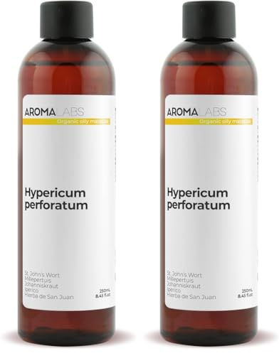 BIO - Macérât huileux MILLEPERTUIS - 250mL - 100% Pur, Naturel et Certifiée Cosmos - AROMA LABS (Marque Française) (Lot de 2)