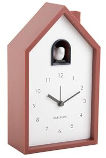 Karlsson Modern Cuckoo Alarm Clock in Red Ochre