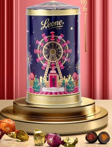 LEONE CARILLON CON BOULE GELATINE IN SCATOLA DI METALLO 130 GR