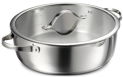 Tramontina Tempo Tri-Ply Base Stainless Steel 6-Qt Braiser Pan with Lid