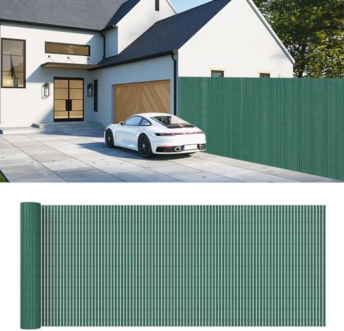 Canisse en PVC 80x500cm, Brise-Vue de Jardin-Balcon-Terrasse-Clôture, Écran de confidentialité, Pare-Brise Extérieure Waterproof et Résistance UV, Habillage de Balcon, Barrière Occultante, Verte
