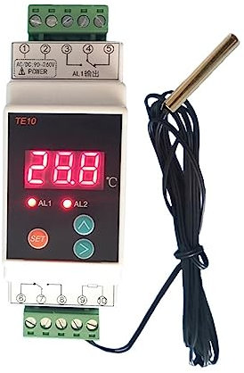 NGBFF Smart Thermostat, AC90~260V -40~110℃ Din Rail Thermostat With Sensor 2 Way Relay Output Temperature, Alarm Controller NO NC COMMON Output 7A/250VAC,for Home