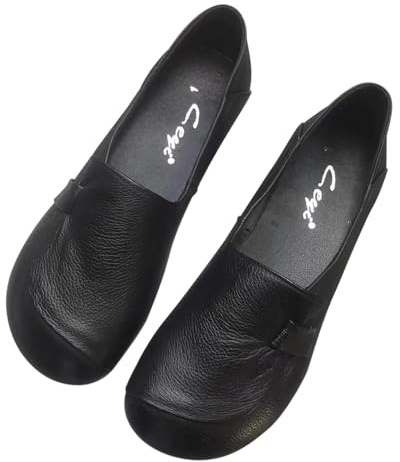 Scarpe da donna in pelle autunnale scarpe piatte alla moda scarpe da donna comode antiscivolo casual scarpe ortopediche scarpe da lavoro traspiranti per endoli da lavoro suola morbida scarpe a piedi
