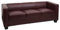 Mendler 3er Sofa Couch Loungesofa Lille - Kunstleder, rot-braun