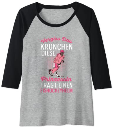 Damen Eishockey Diese Prinzessin Trägt Einen Eishockeyhelm Raglan