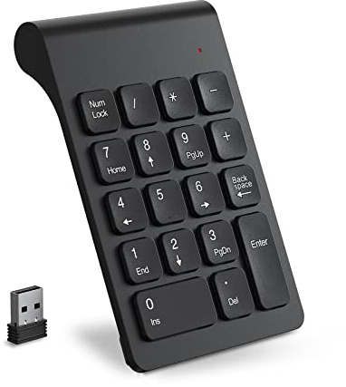 cimetech Wireless Number Pad, 18 Keys Numeric Keypad with USB Receiver
