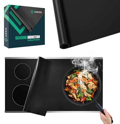 Lukata Silicone Induction Hob Protector Mat (Magnetic) - Heat-Resistant, Cooktop Scratch Protection for Induction Hob, Multifunctional Silicone Mat - 60cm x 55cm x 0.4mm