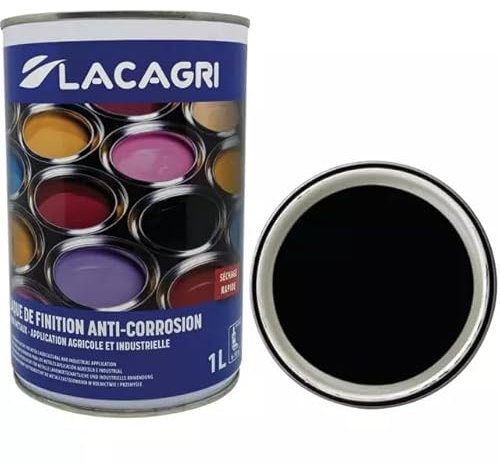 Lacagri Peinture antirouille 3 en 1 - Couche de finition et apprêt - Noir mat