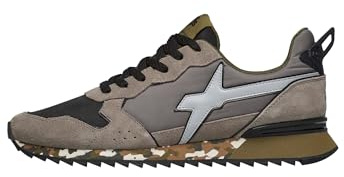 w6yz Sneakers in Tessuto Tecnico e Suede, Grigio-Nero- 42