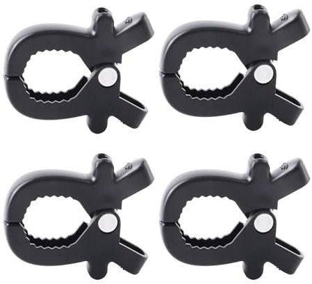 4pcs Stroller Clips Pegs to Hook Muslin and Toys Seat Cover, Blanket Clips, Car Seat Cover Clip, Plastic Universal Clip, Nursing Cover, Pram Toy Holder, Blanket Clamp. (Black)
