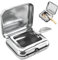 Cendrier Portable, Mini Cendrier Portatif avec Couvercle, Cendrier de Voyage Portable, Cendrier de Poche Anti Odeur, Cendrier Poche Compact en Acier Inoxydable, d'Intérieur Extérieur pour Voiture