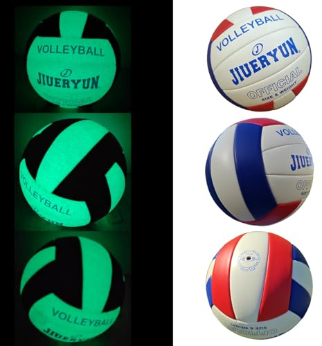 JIUERYUN Volleyball, Waterproof Indoor Outdoor Volleyball for Beach Game Gym Training (Official Size 5) (White RED Size 5)