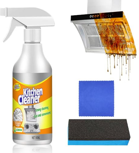 Kitchen Foam Cleaner, 2025 New Upgrade Kitchen Cleaner Spray Hob Cleaner, Multifunctional Cleaning Products Stubborn Stains Cleaner, Domestic Cooktops, Range Hoods, Grime and Grease (1, 1 Pcs)