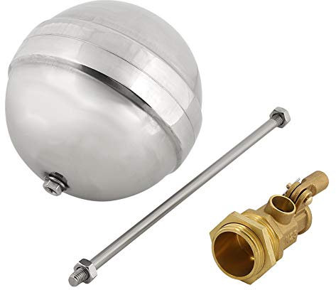 Akozon Float Valvola A Sfera DN25 G1 Float rubinetto a sfera in ottone a galleggiante esterno filettatura acqua valore cisterna valvola di riempimento alta pressione sfera