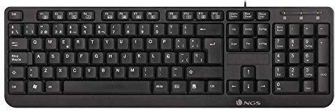 NGS FUNKYV3 Teclado USB con 12 Teclas Multimedia, Cable de 140cm y Función Plug&Play (QWERTY Portugués)