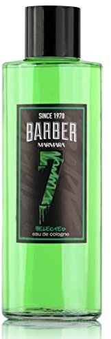 BARBER MARMARA Eau de Cologne Herren Splash im Glas Flacon 1x - After Shave Men - Duftwasser - Rasierwasser Männer - Erfrischt kühlt - Duft Herren - Desinfizierend 70° Alkohol (No.7)