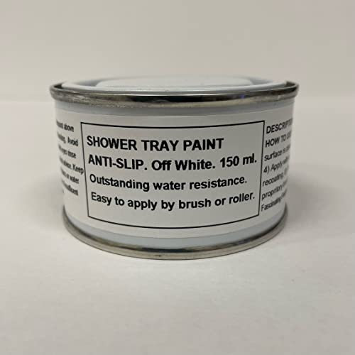 Fascinating Finishes 1 x 150ml Off White BS 10B15 - Anti Slip Shower Tray And Bath Base Paint